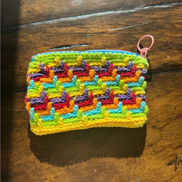 Handbags - Colorful Crochet Zipper Pouch
